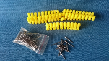 Abstandsröllchen aus Plastik, gelb