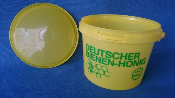 2,5kg Honig-Eimer gelb mit Druck