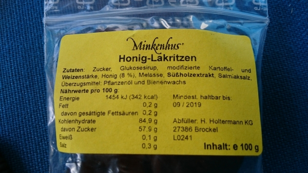 Minkenhus Honig Lakritze