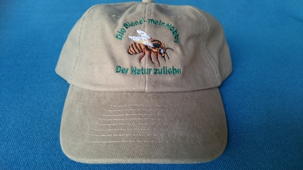 Imkermütze beige, beiger Schirm